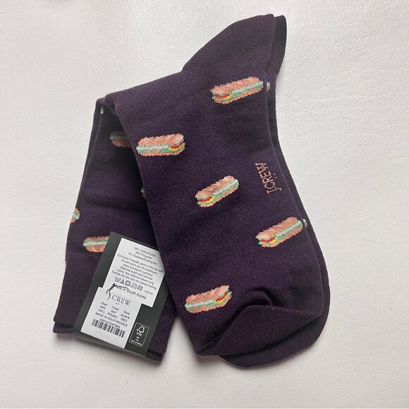 J.Crew Men's sandwich Print  Graphic Design Trouser Socks Onesize NWT - Picture 8 of 12